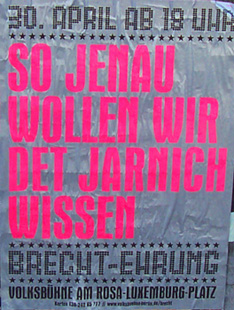 Brecht-Ehrung Volksb�hne 